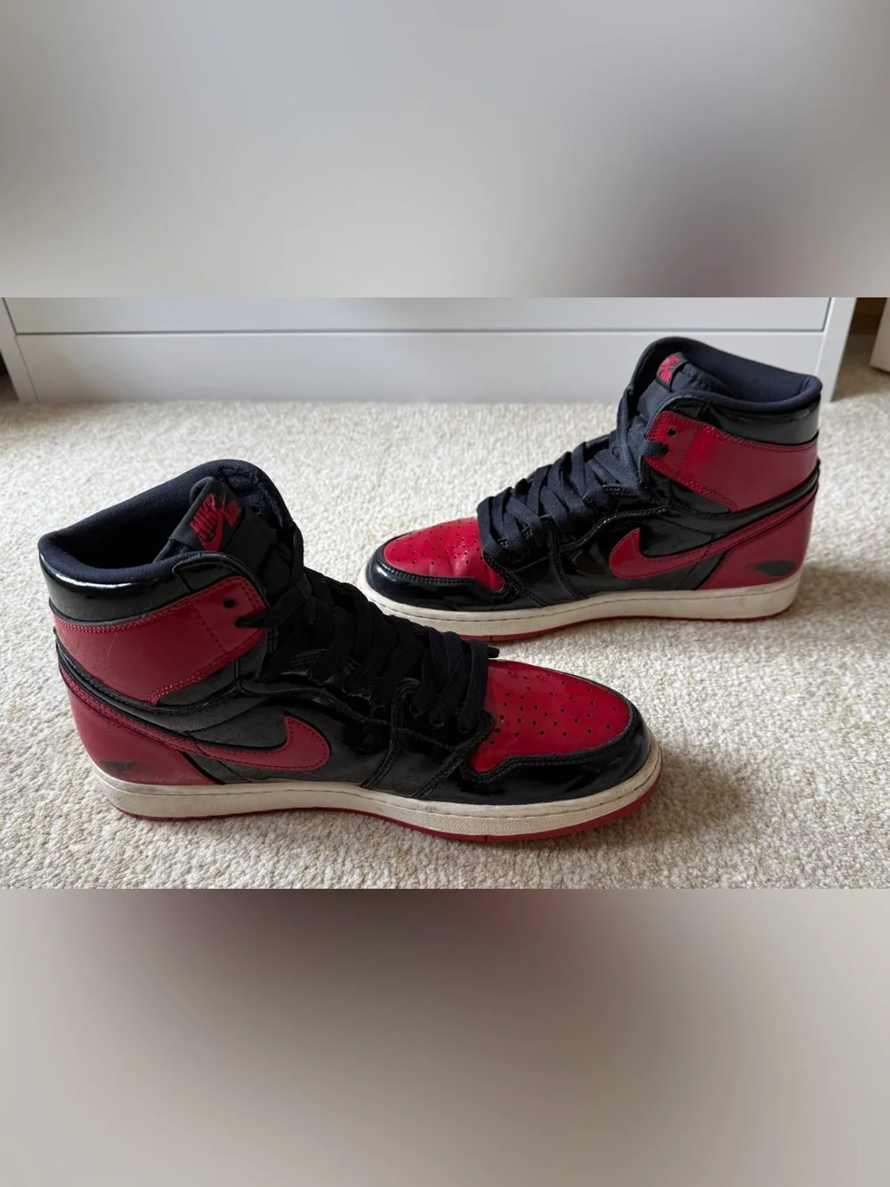 🏀Air Jordan 1 Patent Bred Retro High OG Size 13 Mens Sneakers 2021 555088-063